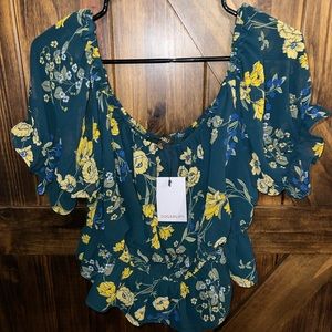 Sugarlips off the shoulder floral blouse